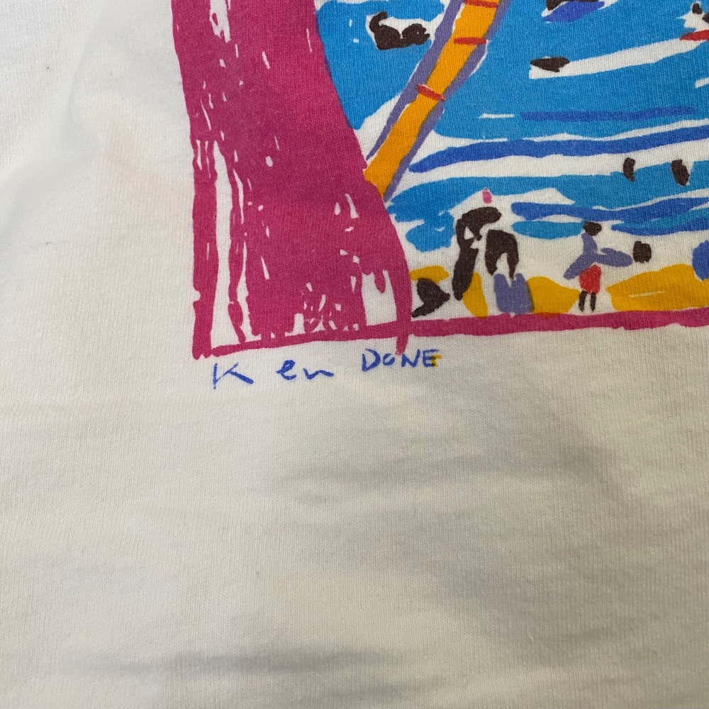 Vintage 90s Ken Done‎ Art and Design Graphic T-Shirt Made in USA Made - Picture 2 of 7